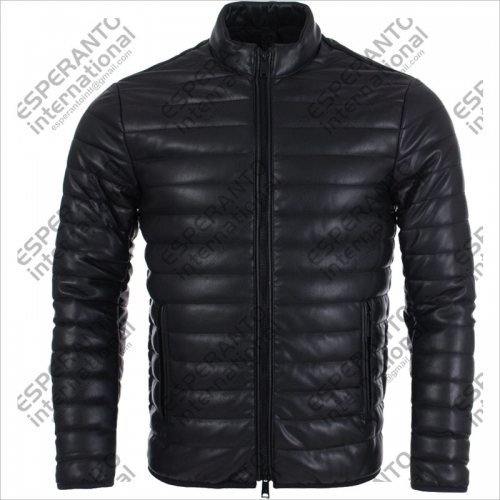 Leather Puffer Jacket