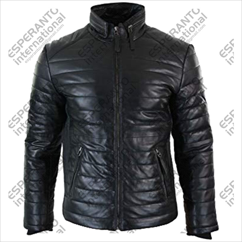 Leather Puffer Jacket