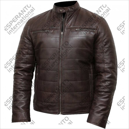 Leather Puffer Jacket